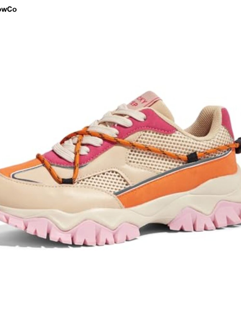 Platform Fashion Sneakers Retro Colorblock Lace-Up Chunky Casual Walking Shoes